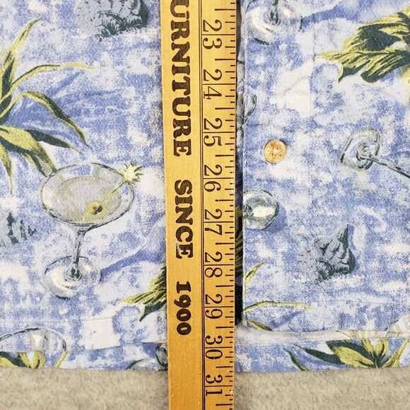 Vintage Columbia River‎ Lodge Tropical Martini Shirt Mens XL Blue Hawaiian Aloha - Picture 5 of 5